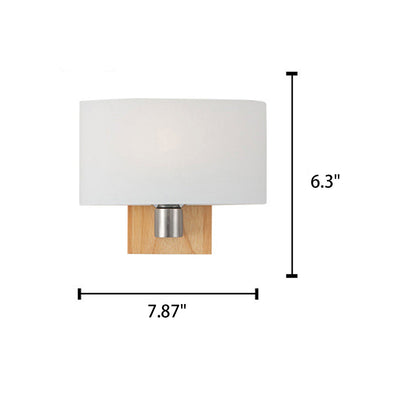 Nordic Minimalist Solid Wood Glass 1-Light Wall Sconce Lamp