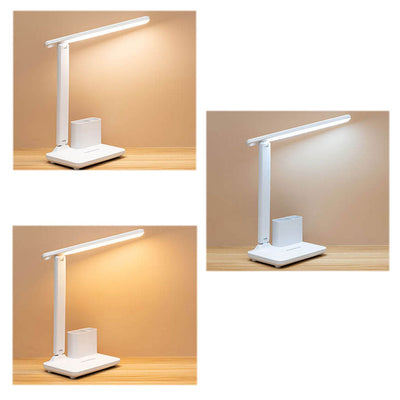 Lampe de bureau LED de lecture avec protection des yeux USB et porte-stylo pliable simple 