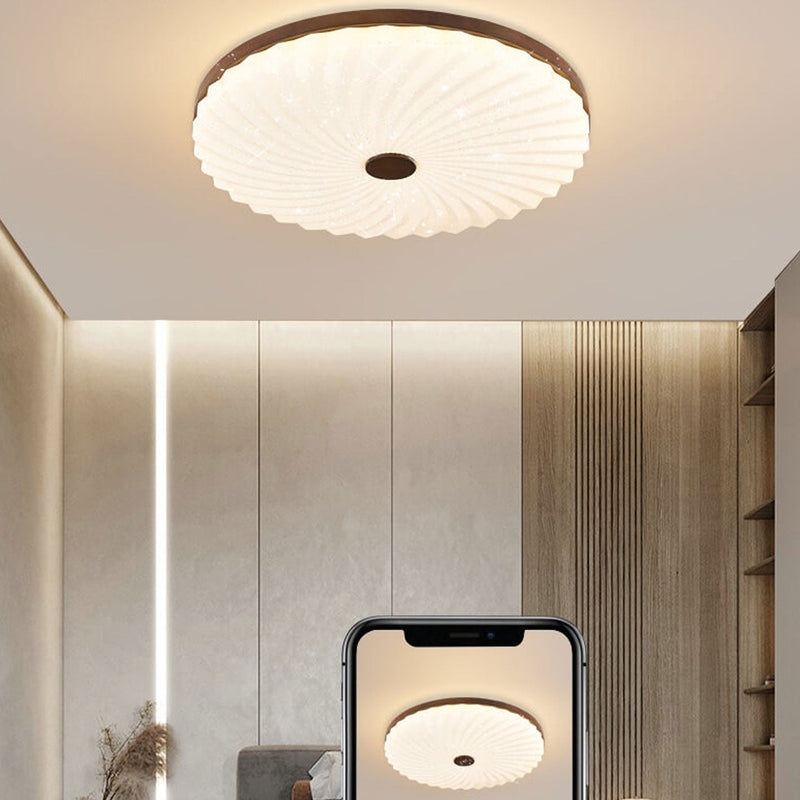 Chinese Log Simple Round LED Flush Mount Light