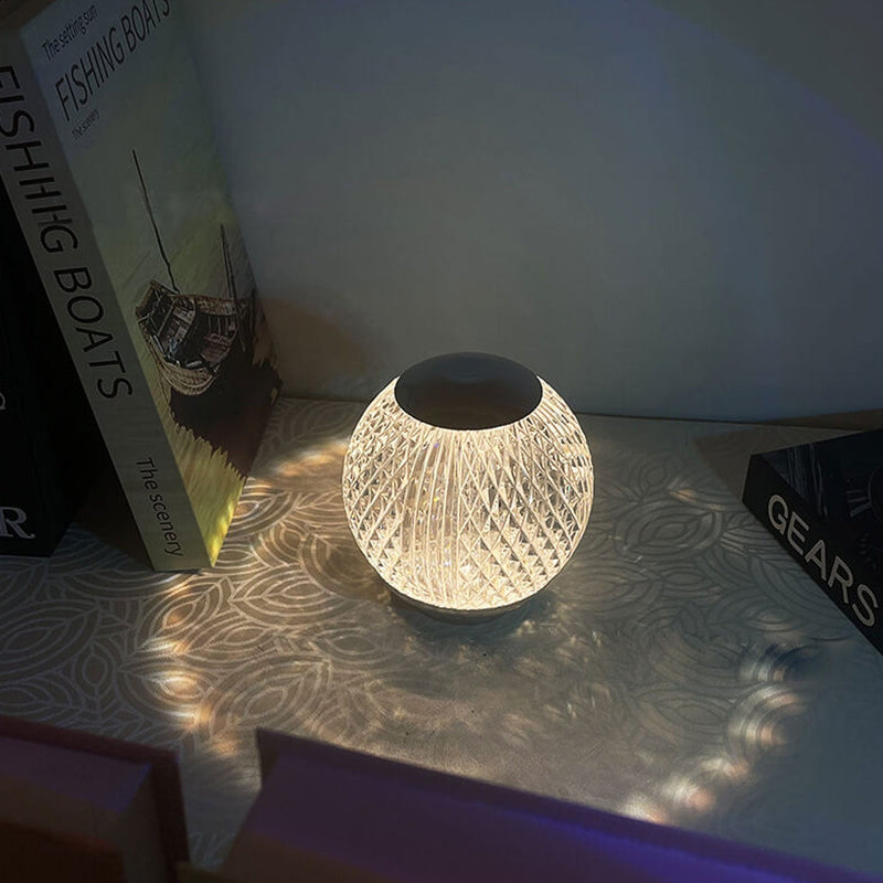Modern Creative Acrylic Crystal Ball LED Rechargeable Touch Night Light Table Lamp