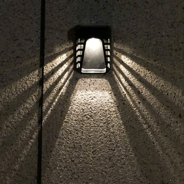 Lámpara de Aplique de Pared para Exterior con Diseño a Rayas Cuadradas Solares 
