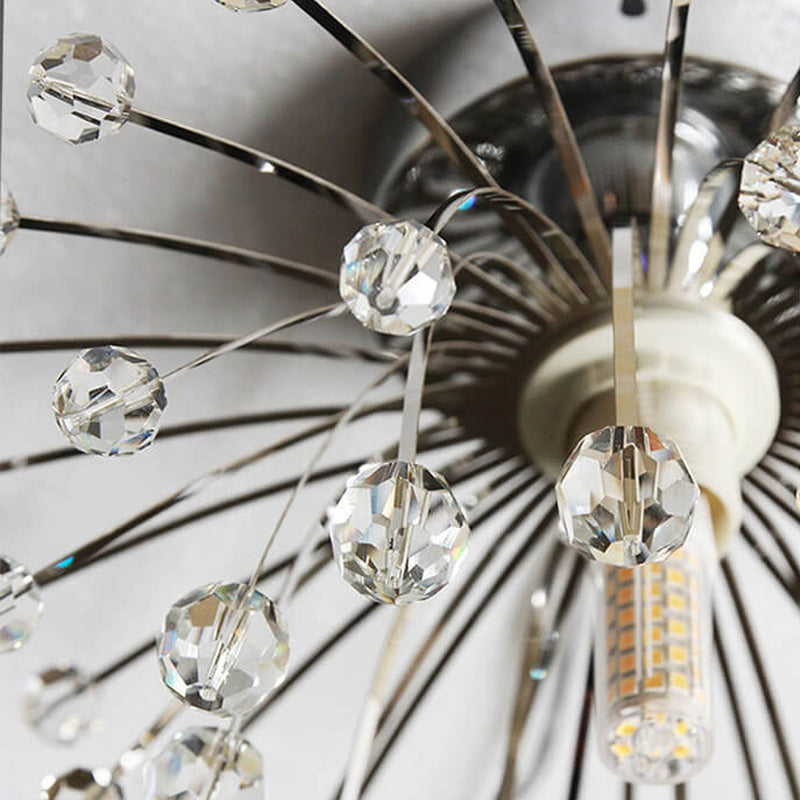 Luz de Techo Semi-Empotrada de 1 Luz con Cristal Dandelion de Lujo Ligero Nórdico 