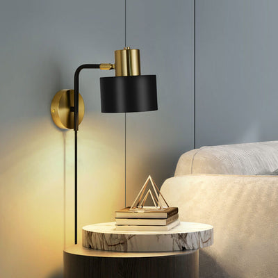 Modern Minimalist Rotatable Swing Arm Iron 1-Light Wall Sconce Lamp