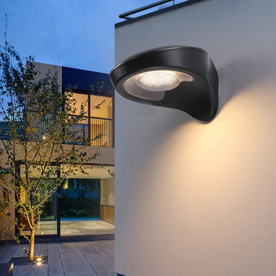 Solar Creative Round PC LED Outdoor Garage Wall Sconce Lamp