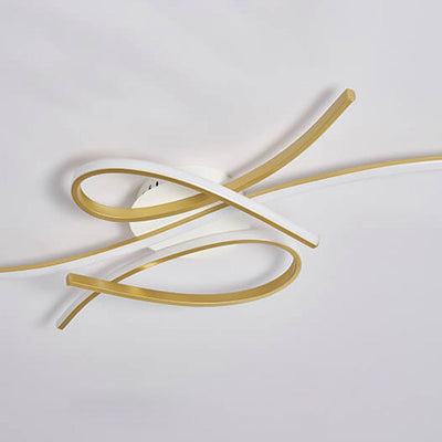 Modern Creative Bending Curves Line Design LED Flush Mount Ceiling Light