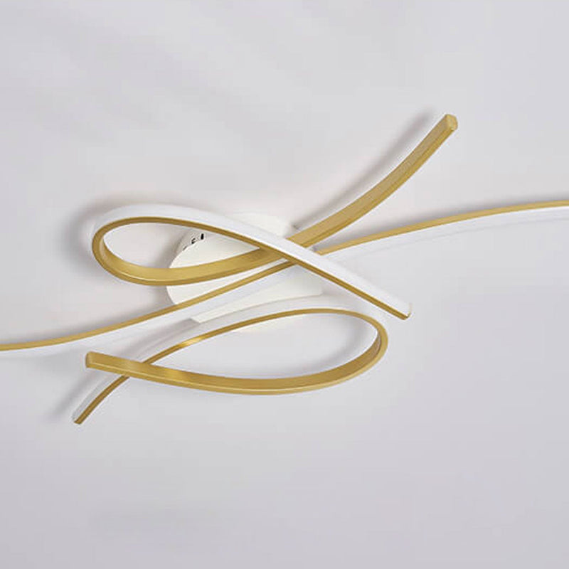 Modern Creative Bending Curves Line Design LED Flush Mount Ceiling Light