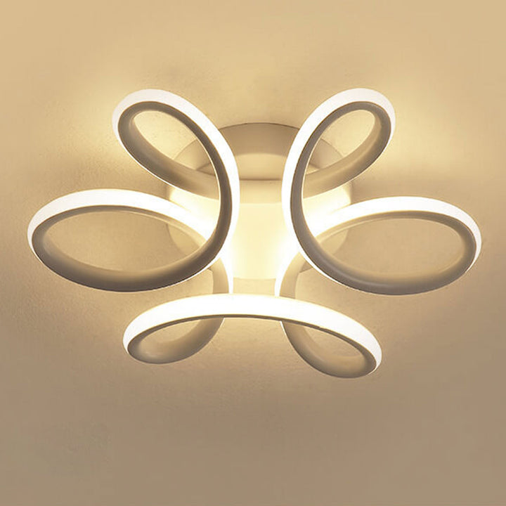 Moderne kreative geschwungene LED-Deckenleuchte in Blumenform