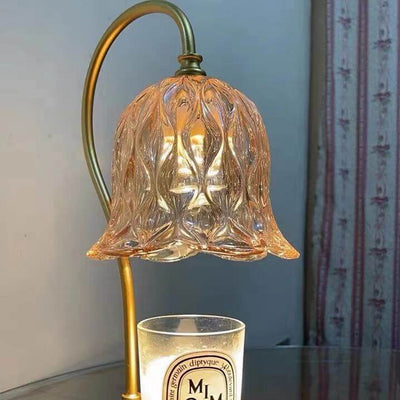 Modern Suzutan Glass Marble Base 1-Light Melting Wax Table Lamp
