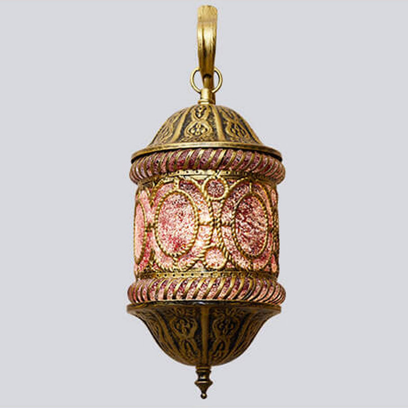 Southeast Asian Style Hollow Iron Pink 1-Light Wall Sconce Lamp