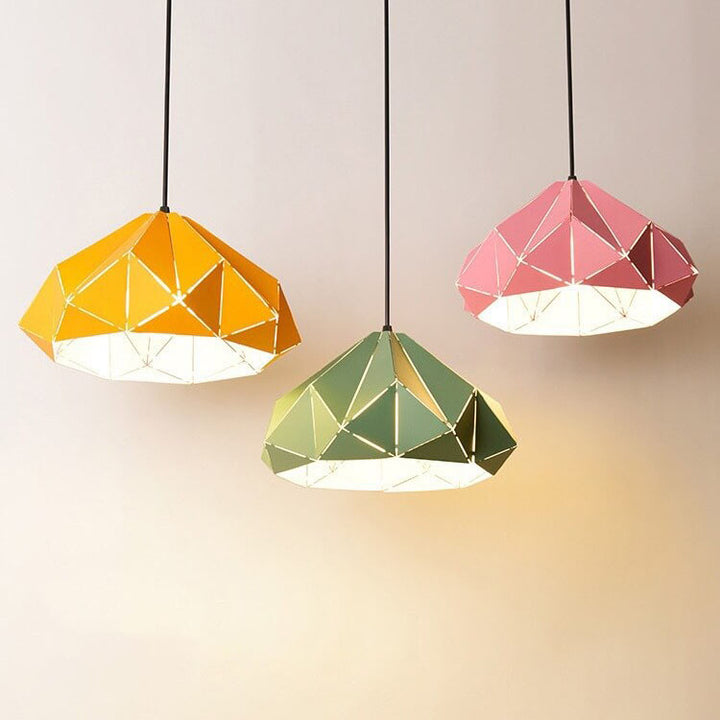 Nordic Macaron Geometric Shape Metal 1-Light Pendant Light