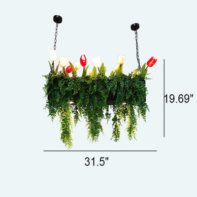 Moderne kreative Simulation Pflanze Blumen Eisen 12/13-Licht-Kronleuchter 