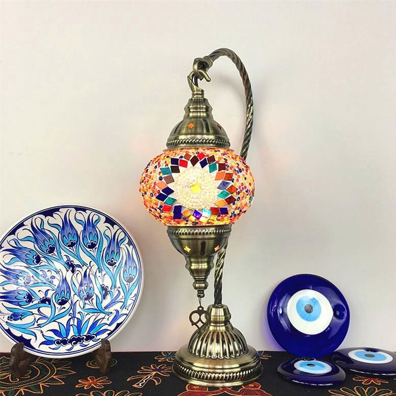 Vintage Stained Glass Turkish Style LED Table Lamp