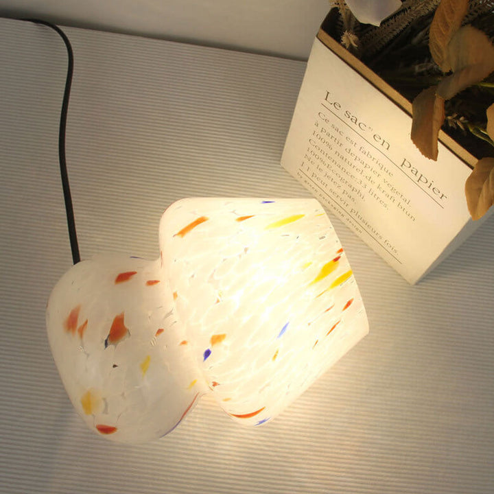 Lampe de table à 1 lumière avec bouteille champignon en verre teinté moderne 