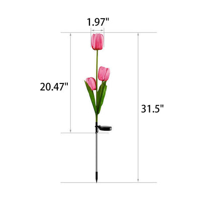 Solar Tulip Lawn Light Outdoor Garden LED Tulip Flower Light Ground Insert Landscape Light