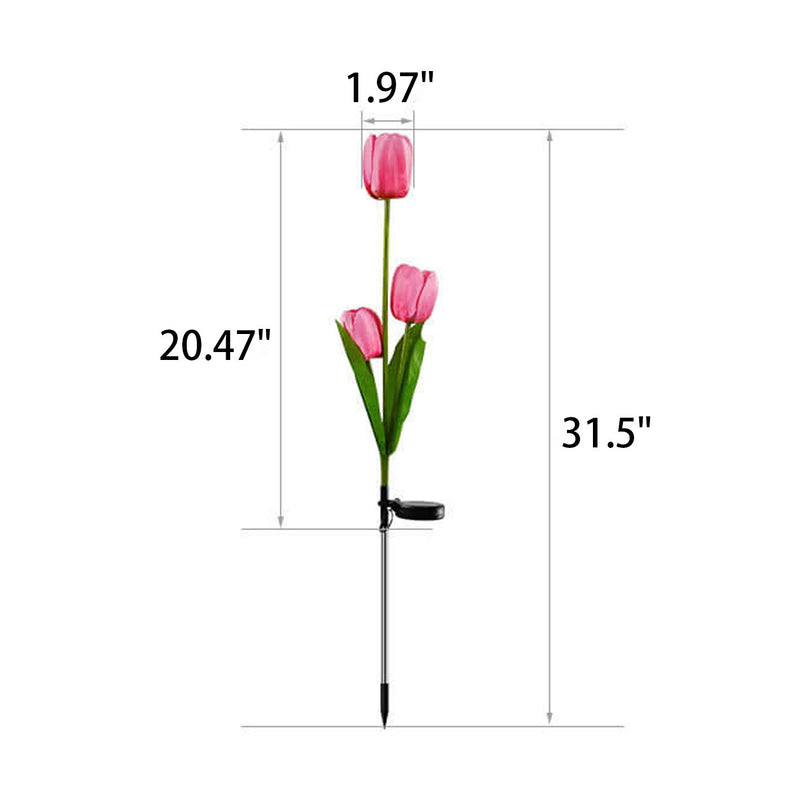 Solar Tulip Lawn Light Outdoor Garden LED Tulip Flower Light Ground Insert Landscape Light