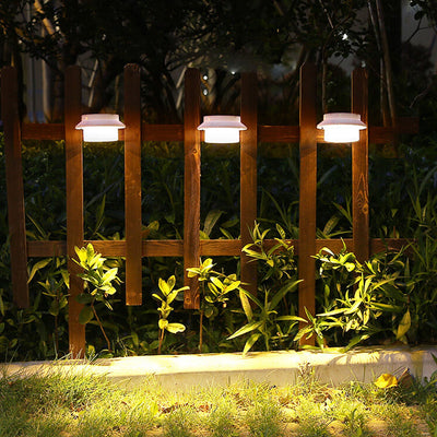 Solar Cylinder LED Outdoor Waterproof Fence Wall Sconce Lamp