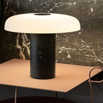 Postmodern Luxury Marble Mushroom Design LED Table Lamp