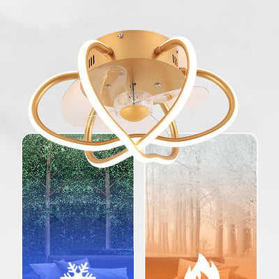 Industrielle nordische Stereo-Blütenblatt-Design-LED-Unterputz-Deckenventilator-Leuchte 