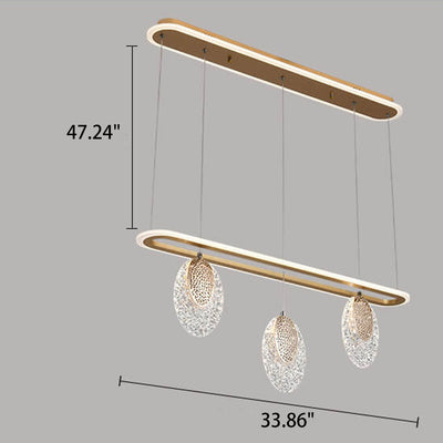 Nordic Light Luxuriöser schmiedeeiserner LED-Insellicht-Kronleuchter mit 3/4 Lichtern