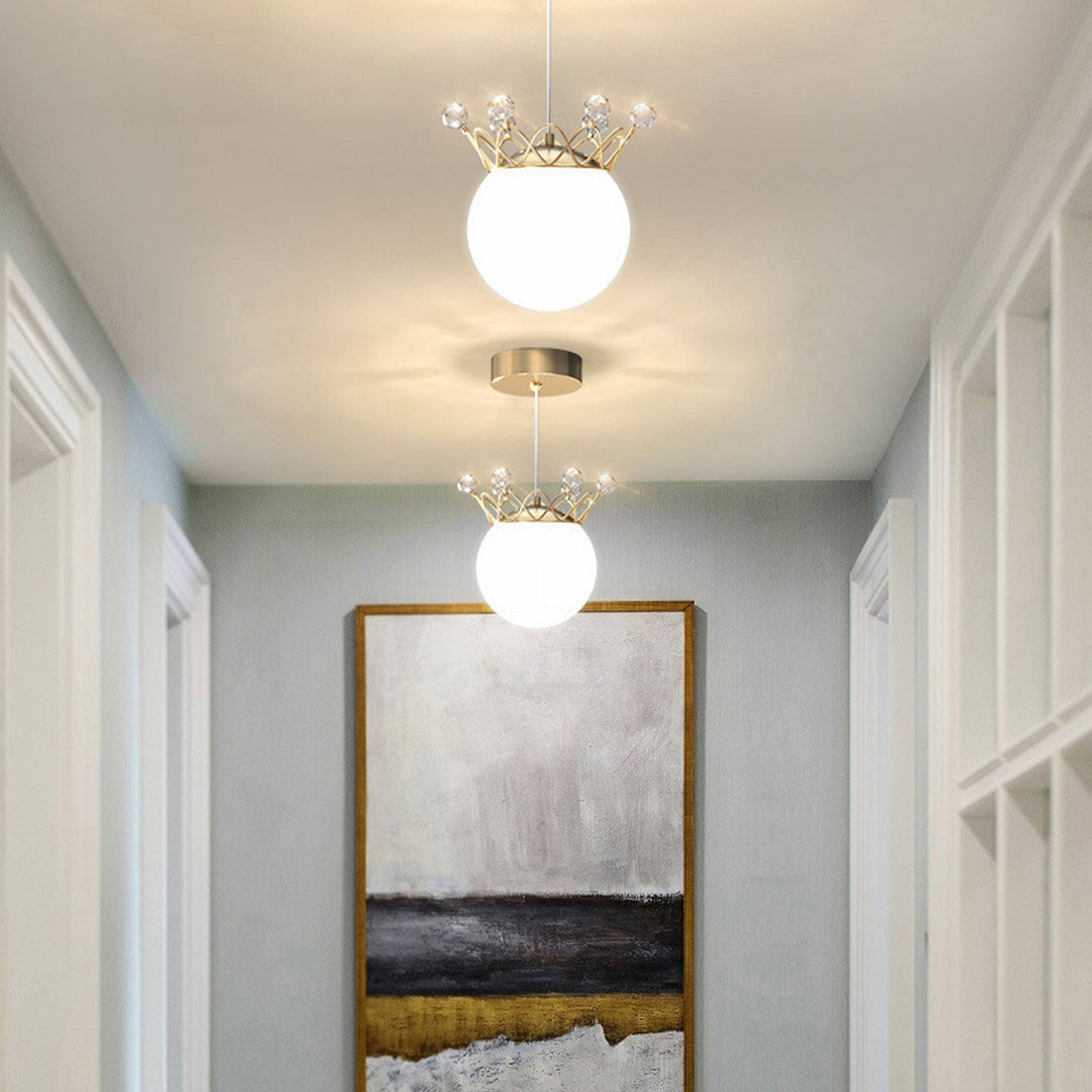 Moderne Sternenkrone Glas Kugel LED Pendelleuchte 