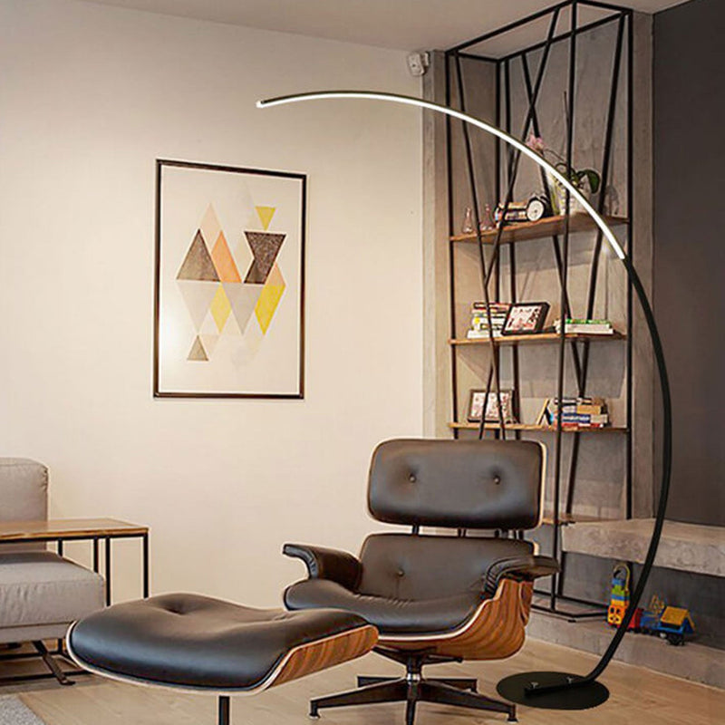 Minimalist Curved Line LED Aluminum Standing Floor Lamp