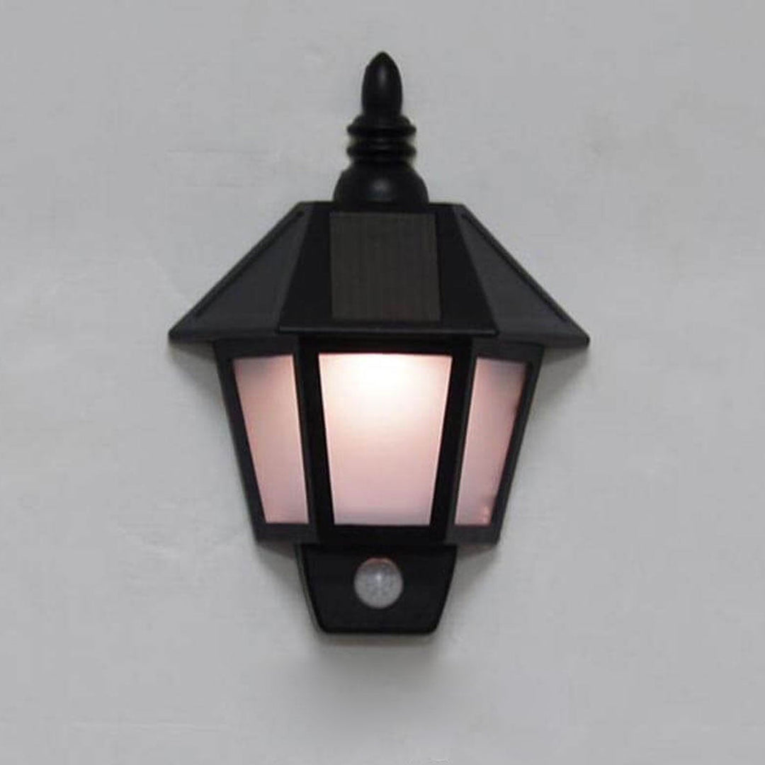 Solar Raumtyp Halbwandleuchte Menschlicher Smart-Sensor Licht Schwarze LED-Wandleuchte 