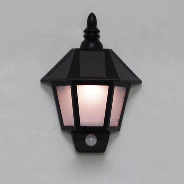 Solar Raumtyp Halbwandleuchte Menschlicher Smart-Sensor Licht Schwarze LED-Wandleuchte 
