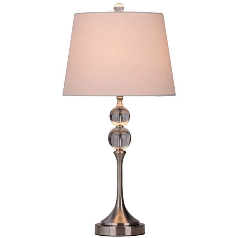 Lampe de Table 1 Lumière Design de Base en Cristal à Double Perle Simple Nordique 