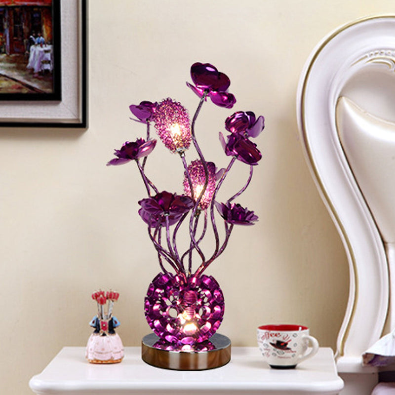 Lámpara de mesa LED de aluminio estilo europeo Rose 