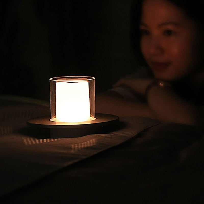 Lampe de Table Moderne à Bougie LED Cylindrique de Luxe Léger 
