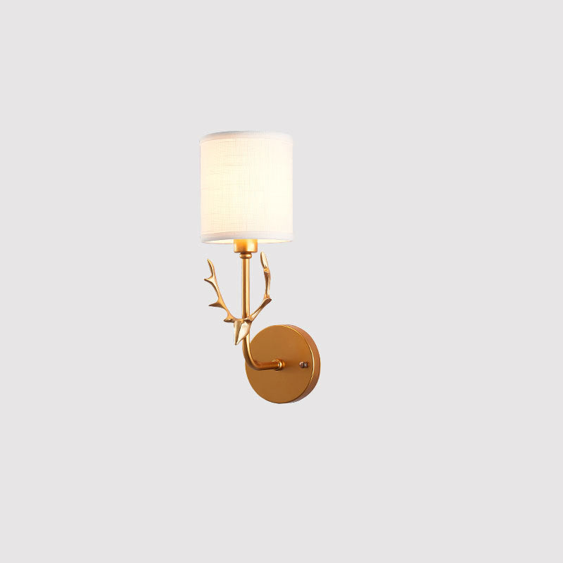 Conception de tête de cerf créative en tissu industriel 1-lumière applique murale 