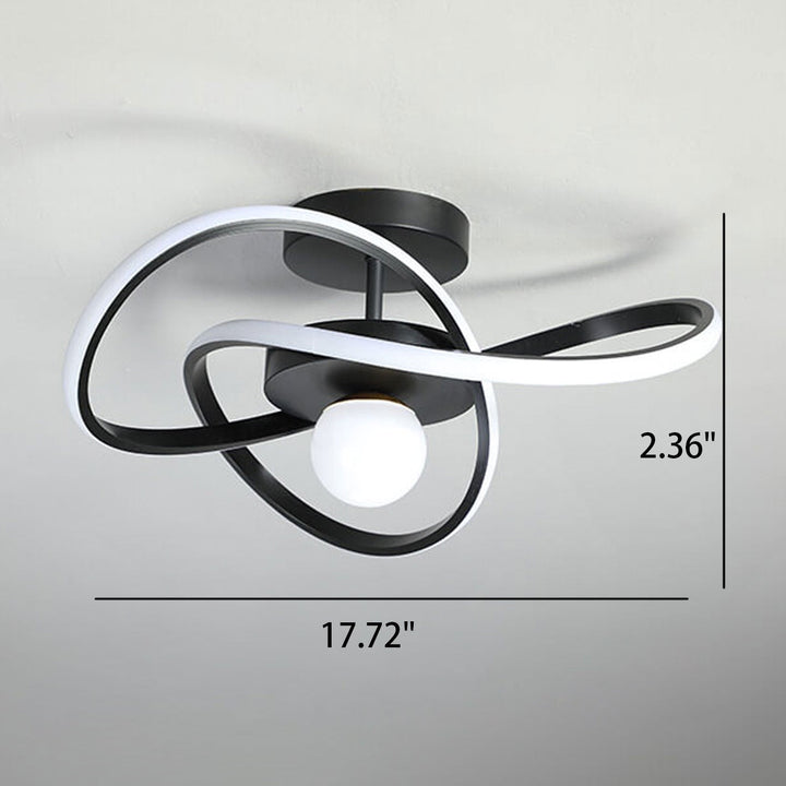 Nordische Moderne Einfache Streamer Surround Design LED Semi-Flush Mount Leuchte 
