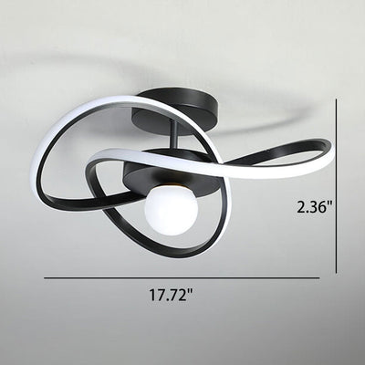 Nordic Modern Simple Streamer Surround Design LED Semi-Flush Mount Light