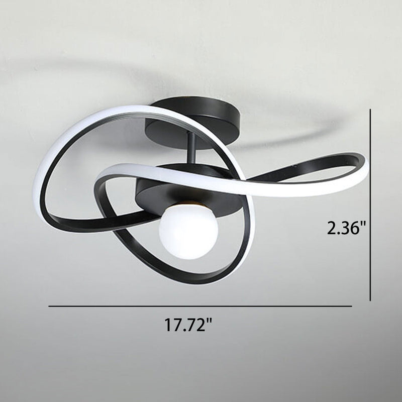Nordic Modern Simple Streamer Surround Design LED Semi-Flush Mount Light