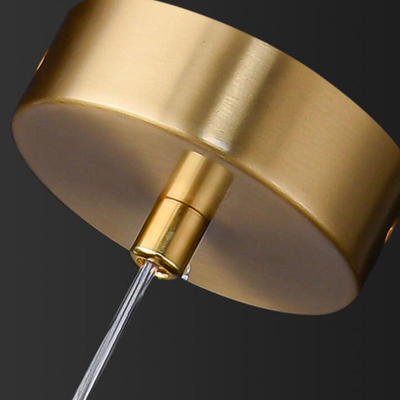 Modern Luxury Round Marble Brass 1-Light Pendant Light