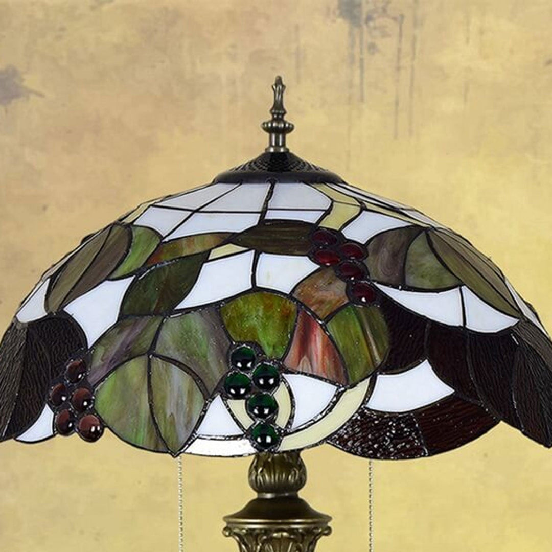 Vintage Kreative Buntglas-Trauben-Design 2-Licht Stehende Stehlampe 
