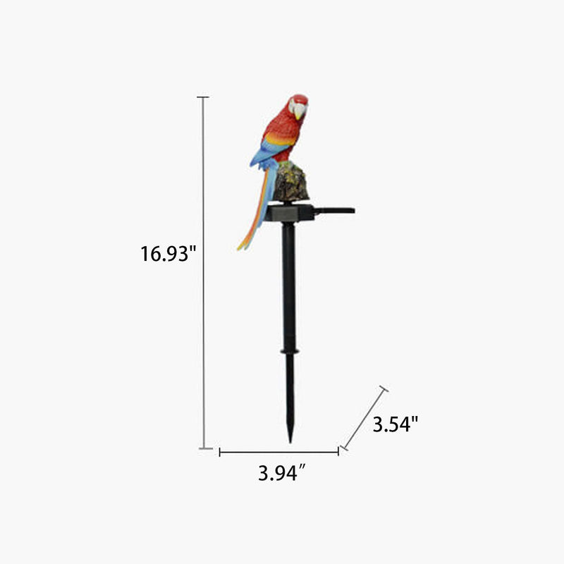 Solar Parrot Resin Outdoor Garden LED Decorative Ground Plug Path Light