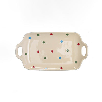 Colorful Polka Dots Hanging Ears Porcelain Salad and Dessert Plate