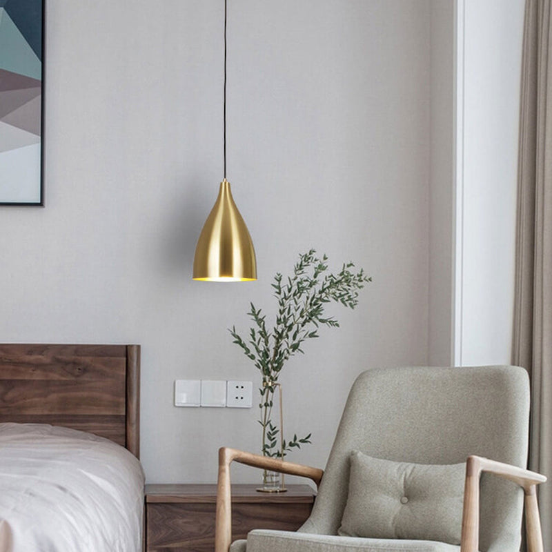 Industrial Iron Nordic Simple Gold 1-Light Pendant Light