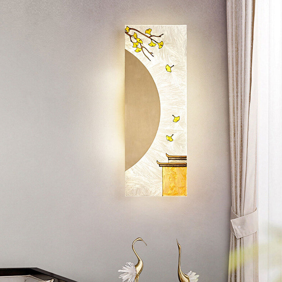 Nouveau style chinois applique murale LED design ultra-mince en cuivre complet 