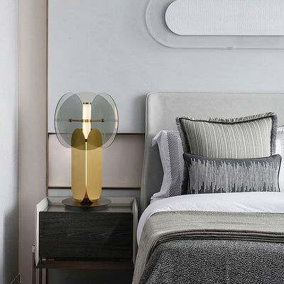 Lampe de table LED en fer et verre d'épissage créatif moderne 