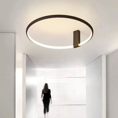 Modern Minimalist Round Aluminum LED Flush Mount Ceiling Light