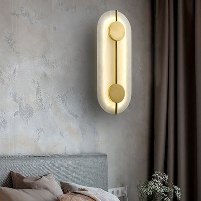 Modern Brass Lucite Circle LED Wall Sconce Lamp