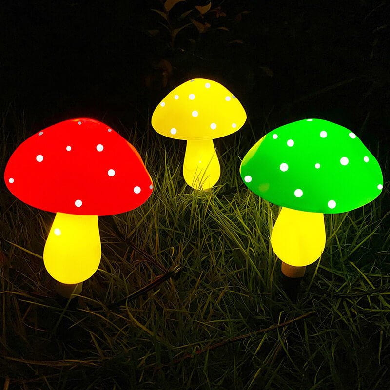 Modern Art Deco Solar Waterproof Mushroom Shaped String Lights LED Outdoor Lawn Decorative Ground Plug Light