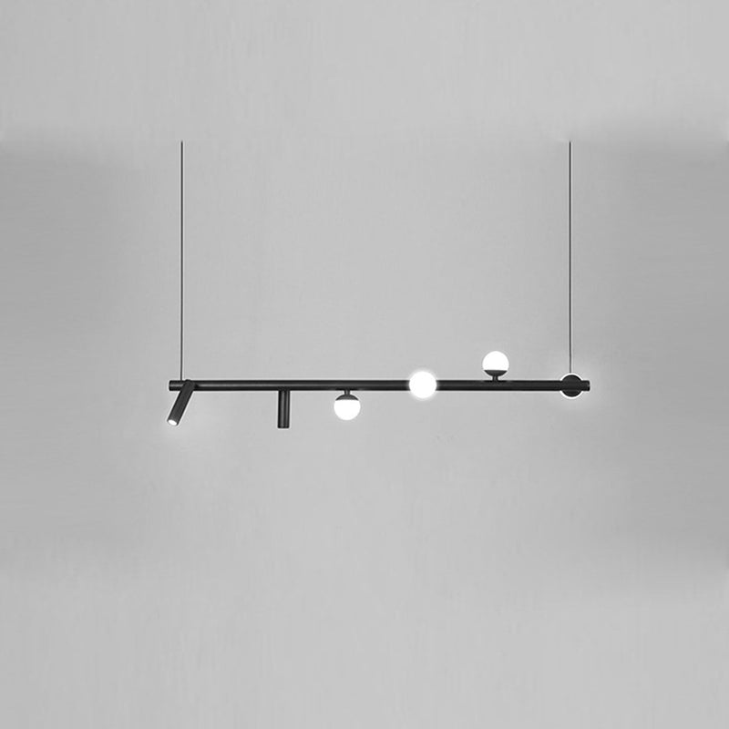 Minimalistischer Island Light Linearer 6/7-Licht-Acryl-Eisen-LED-Kronleuchter 