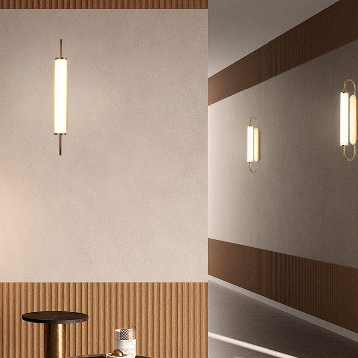 Modern Light Luxury Column Curved Arm LED Wall Sconce Lamp