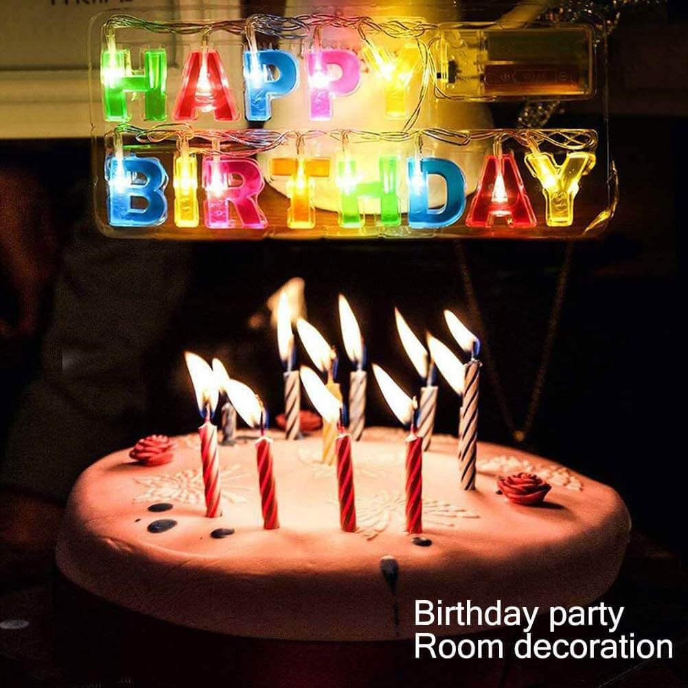 ハッピーバースデー LED カラフルな文字 誕生日パーティー装飾ストリングライト 