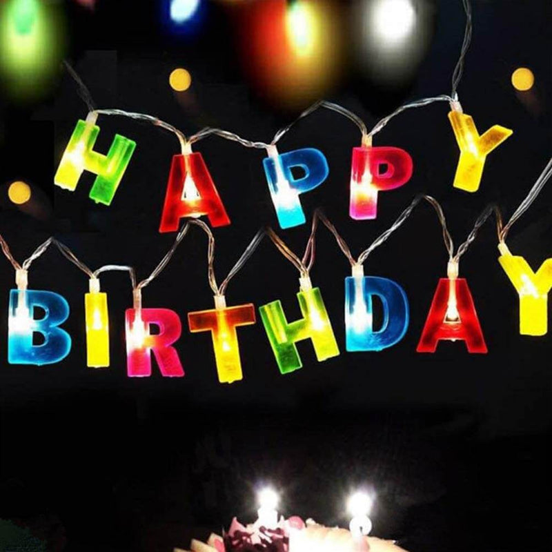 Alles Gute zum Geburtstag LED Bunte Buchstaben Geburtstagsfeier Dekoration Lichterketten 