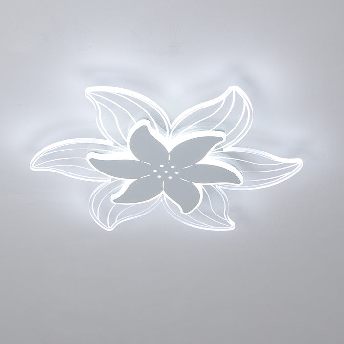 Modern Art Deco Acrylic Double Layer Flower Shade LED Flush Mount Light