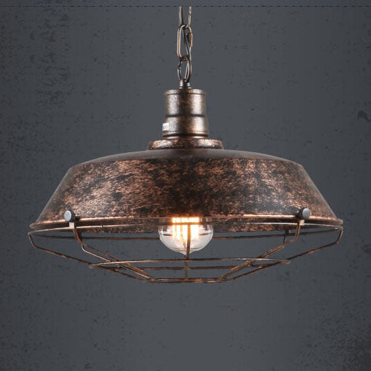 Industrial Wide Cage 1-Light Pendant Light